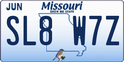 MO license plate SL8W7Z
