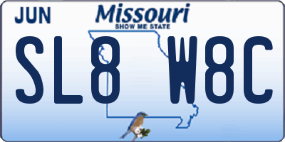 MO license plate SL8W8C