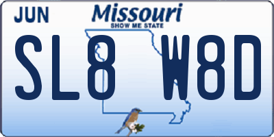 MO license plate SL8W8D