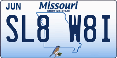 MO license plate SL8W8I