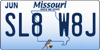 MO license plate SL8W8J