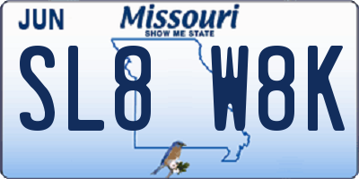 MO license plate SL8W8K