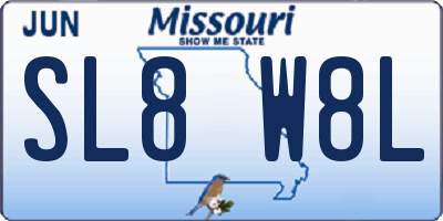 MO license plate SL8W8L