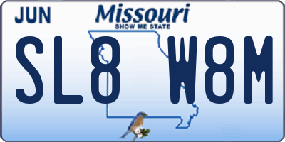 MO license plate SL8W8M
