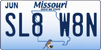MO license plate SL8W8N