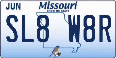 MO license plate SL8W8R