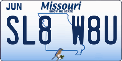 MO license plate SL8W8U