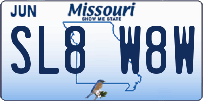 MO license plate SL8W8W