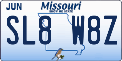 MO license plate SL8W8Z