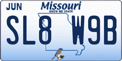 MO license plate SL8W9B