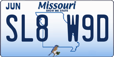 MO license plate SL8W9D