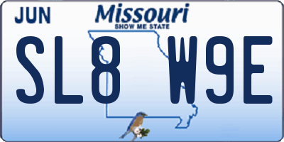 MO license plate SL8W9E