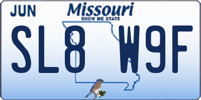 MO license plate SL8W9F
