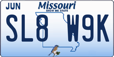 MO license plate SL8W9K