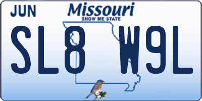 MO license plate SL8W9L