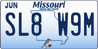 MO license plate SL8W9M