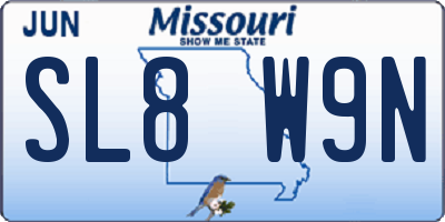 MO license plate SL8W9N