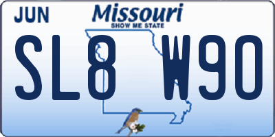 MO license plate SL8W9O