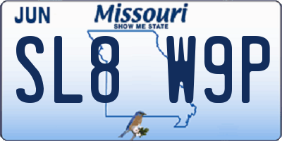 MO license plate SL8W9P