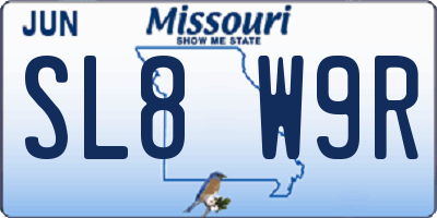 MO license plate SL8W9R