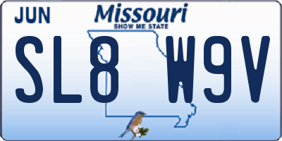 MO license plate SL8W9V