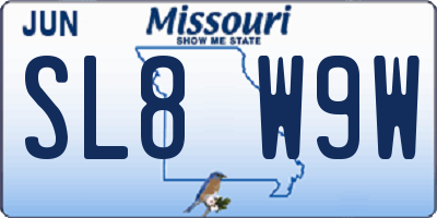 MO license plate SL8W9W