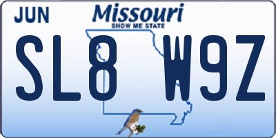 MO license plate SL8W9Z