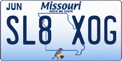 MO license plate SL8X0G