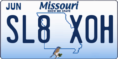 MO license plate SL8X0H