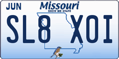 MO license plate SL8X0I