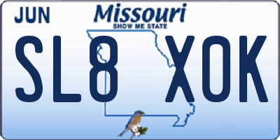 MO license plate SL8X0K