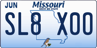 MO license plate SL8X0O