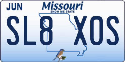 MO license plate SL8X0S