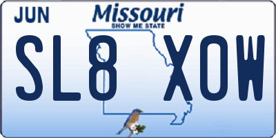 MO license plate SL8X0W
