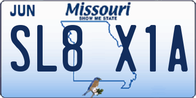 MO license plate SL8X1A