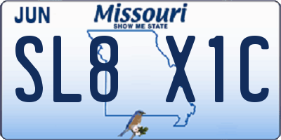 MO license plate SL8X1C