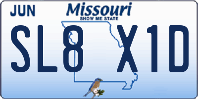 MO license plate SL8X1D