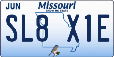 MO license plate SL8X1E