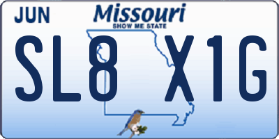 MO license plate SL8X1G