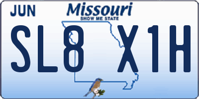 MO license plate SL8X1H