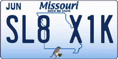 MO license plate SL8X1K