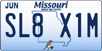MO license plate SL8X1M