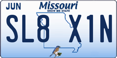 MO license plate SL8X1N