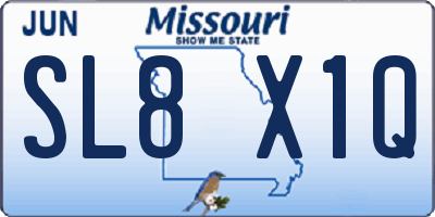 MO license plate SL8X1Q