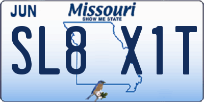 MO license plate SL8X1T