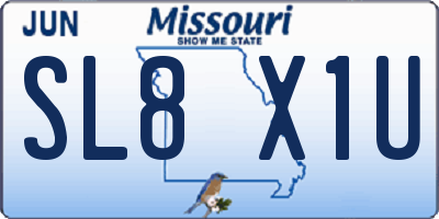 MO license plate SL8X1U