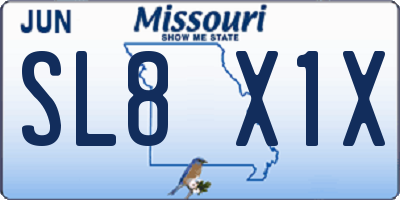 MO license plate SL8X1X