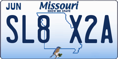 MO license plate SL8X2A