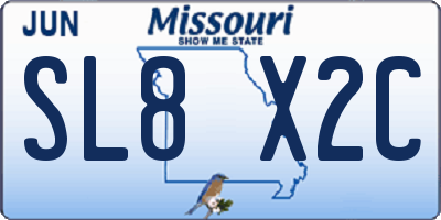 MO license plate SL8X2C