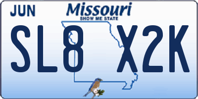 MO license plate SL8X2K
